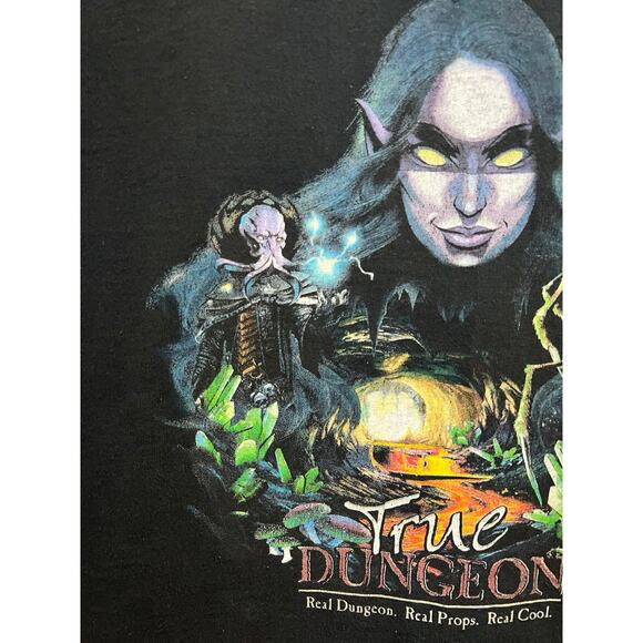 Vintage True Dungeon Shirt Real Props Cool Volunteer Dragon Game Gaming Large - Picture 3 of 10